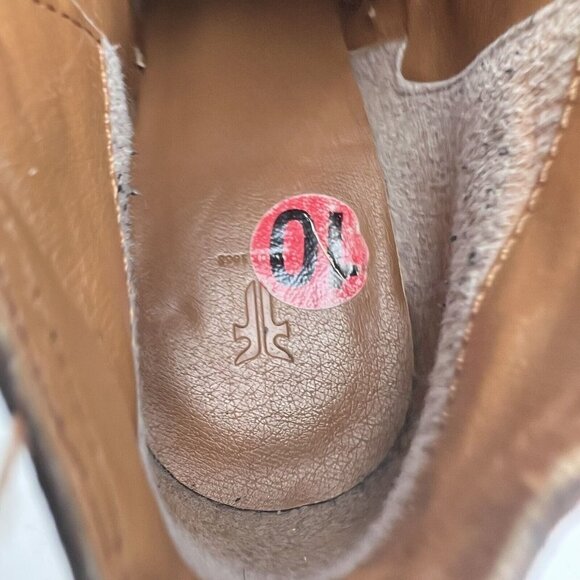 Frye Judith Women Size 10M Cognac Brown Leather Ankle Zip Block Heel Boot - Picture 5 of 15